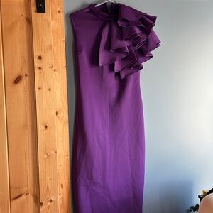 Elegant Purple Ruffle Dress